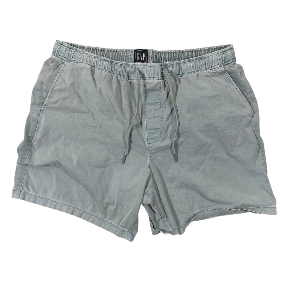Gap Mens Size Large Light Blue Drawstring Shorts Elastic Waist Casual